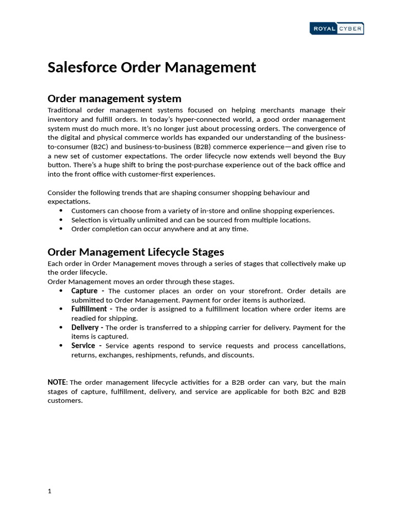 Salesforce Order Management Overview | PDF | Payments | Financial ...