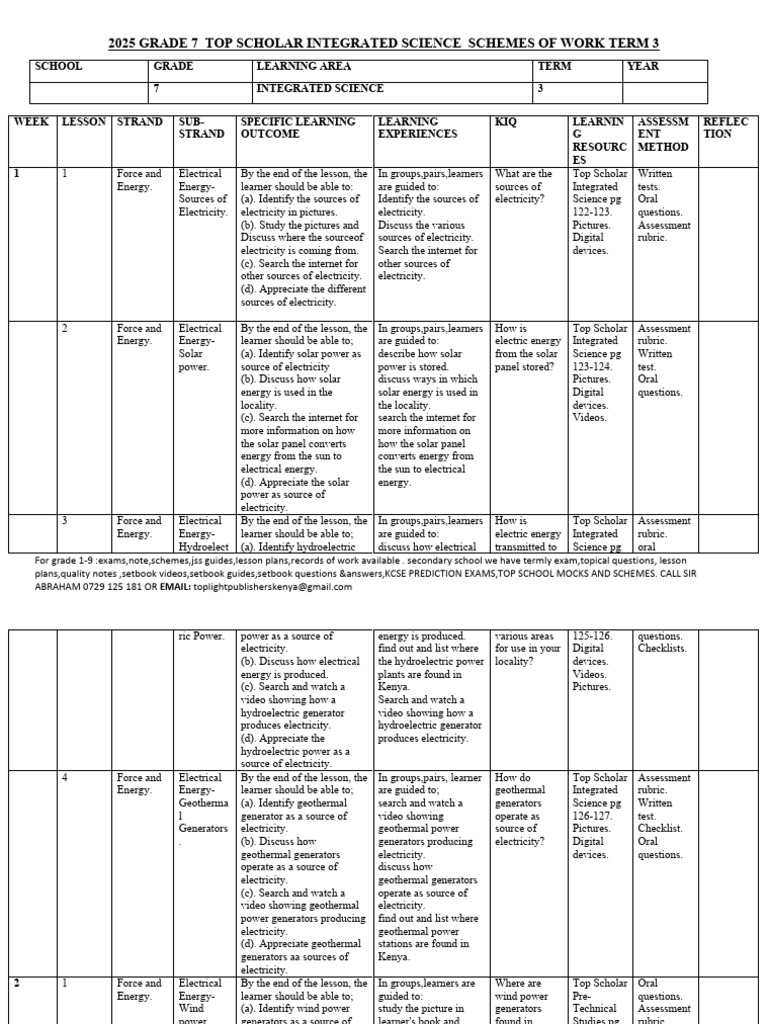 Grade 7 Integrated Science Term 3 Guide | PDF | Series And Parallel ...