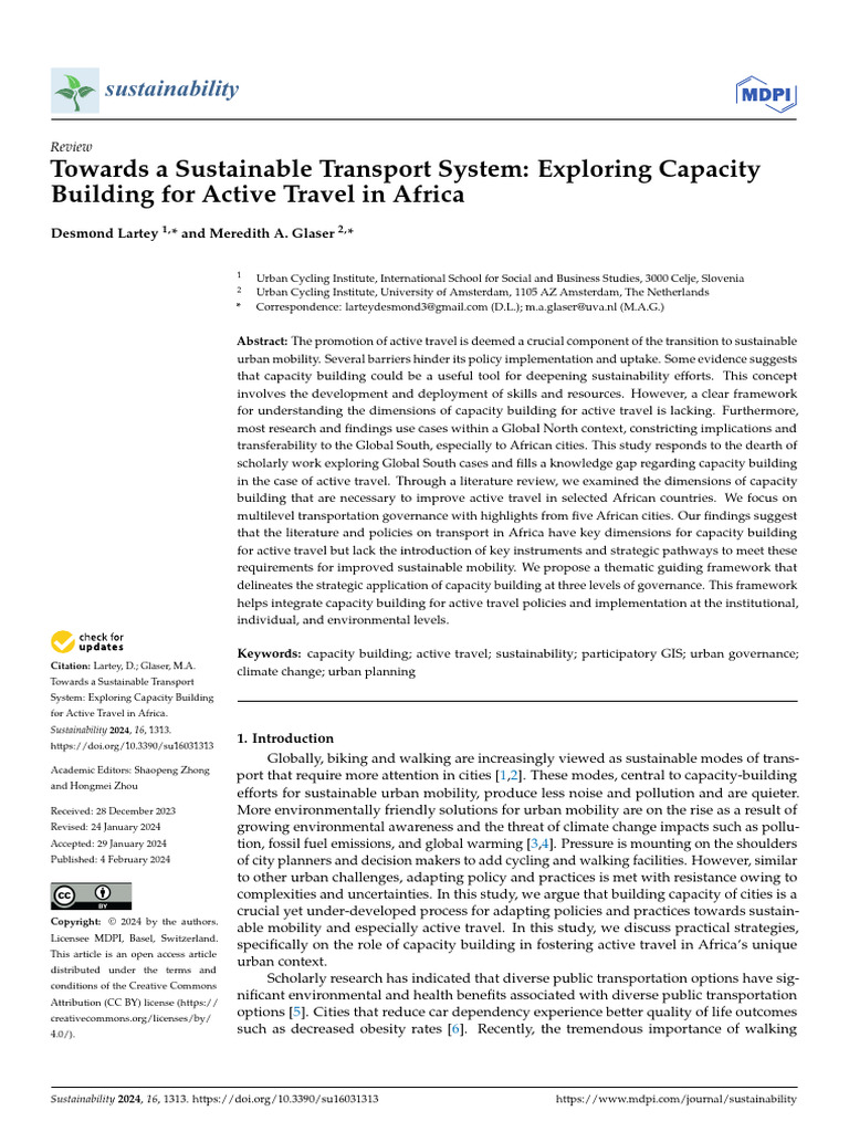 Towards A Sustainable Transport System Exploring C | PDF | Capacity ...