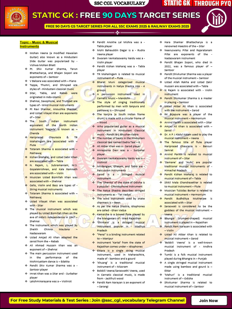 Indian Musical Instruments Overview | PDF