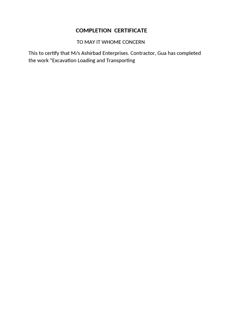 Job Complition | PDF