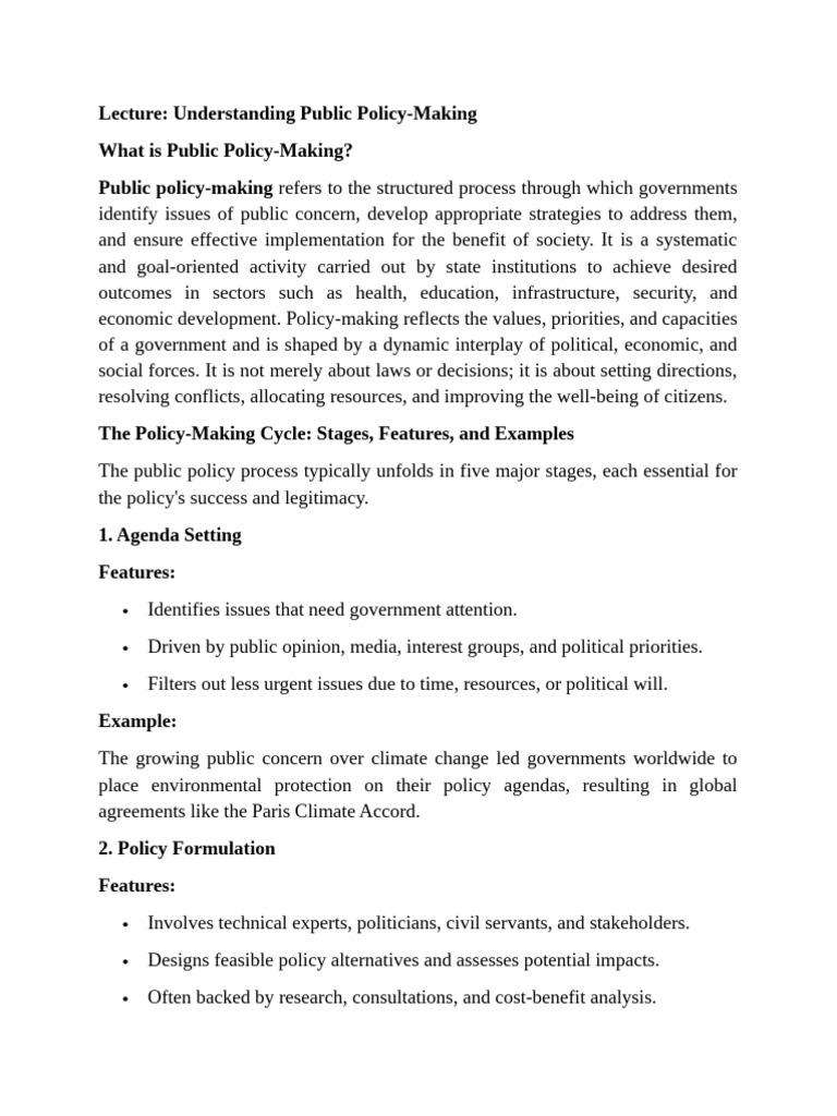 Public Policy-Making Explained | PDF | Policy | Economies