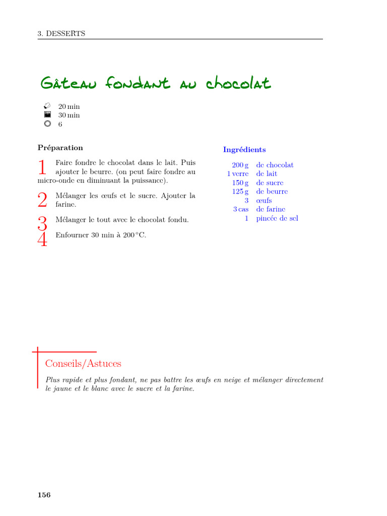Gateau Fondant Chocolat | PDF