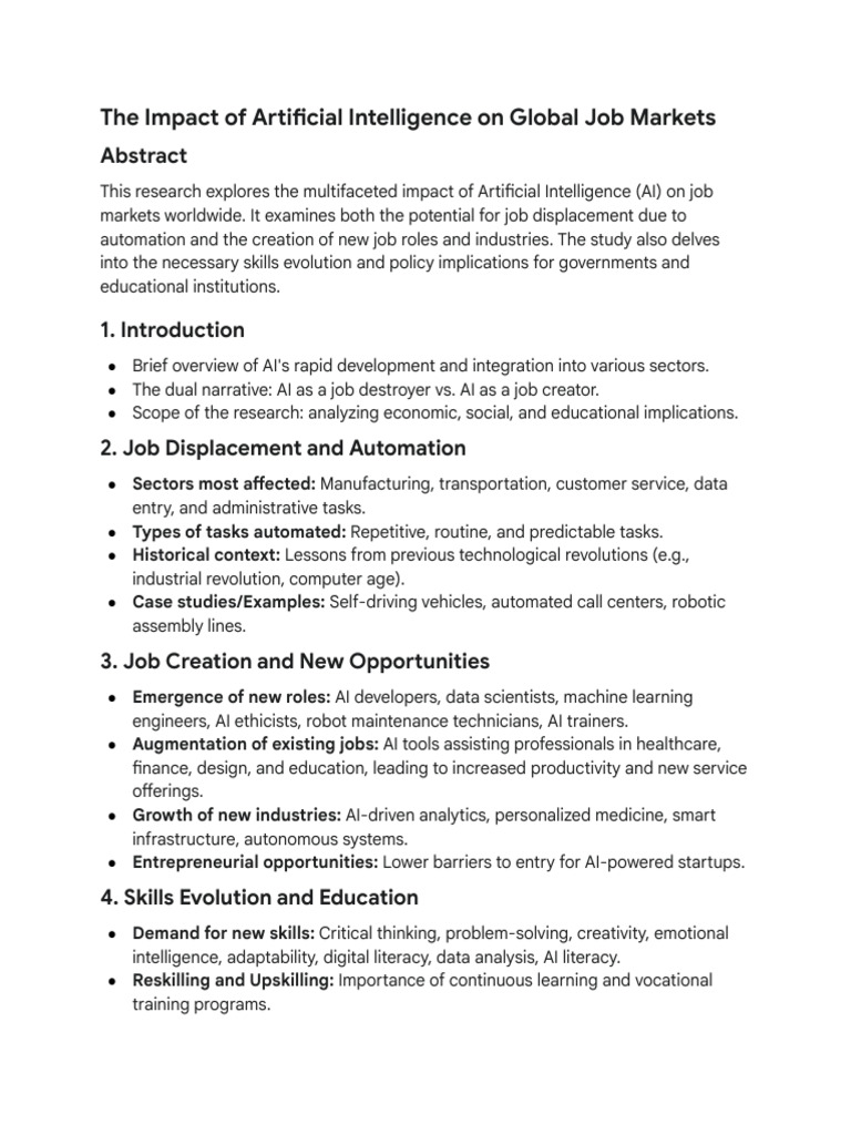 AI's Impact on Global Job Markets | PDF | Artificial Intelligence ...