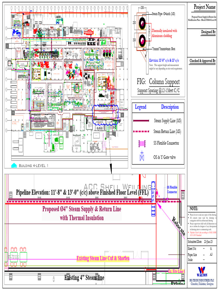 Piping Modification Plan (Steam) - B-04 Compressor Plant Ground Floor ...