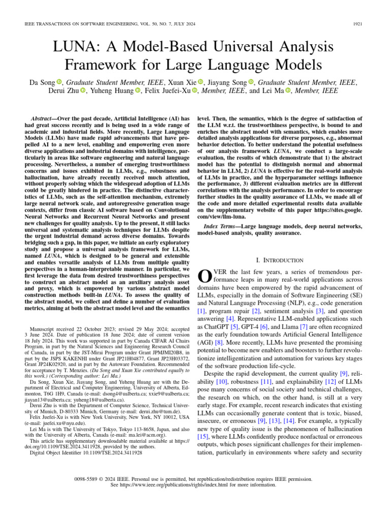 LUNA: Universal Analysis for LLMs | PDF | Deep Learning | Artificial ...