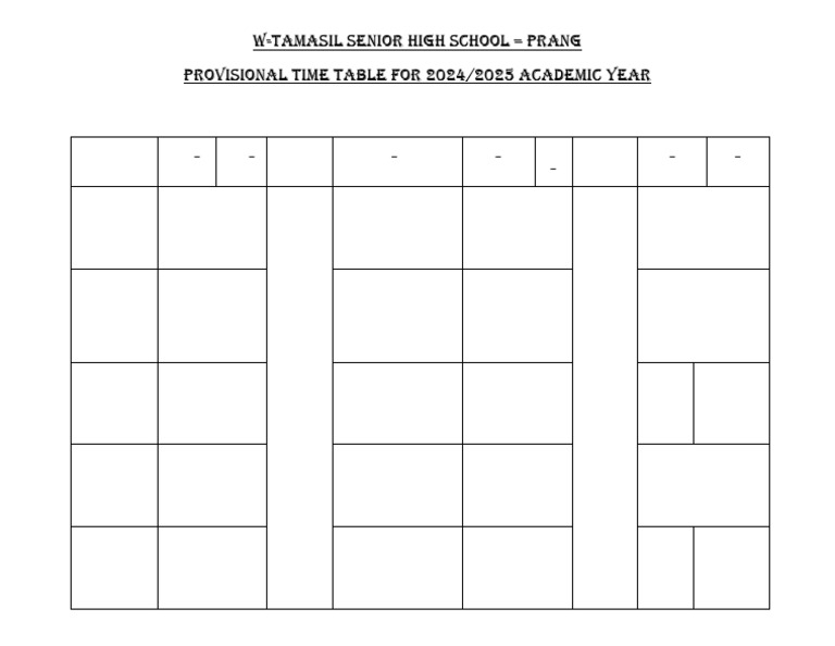 W-TAMASIL High School 2024/25 Timetable | PDF