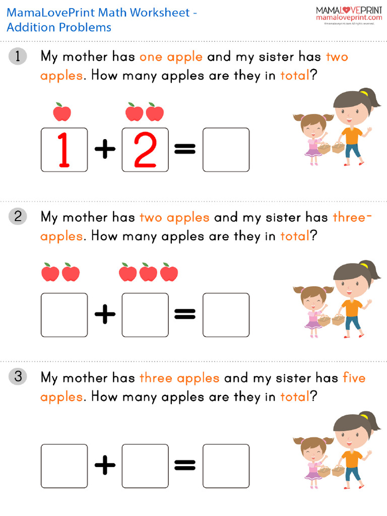Mamaloveprint Math Question Addition Book2 | PDF