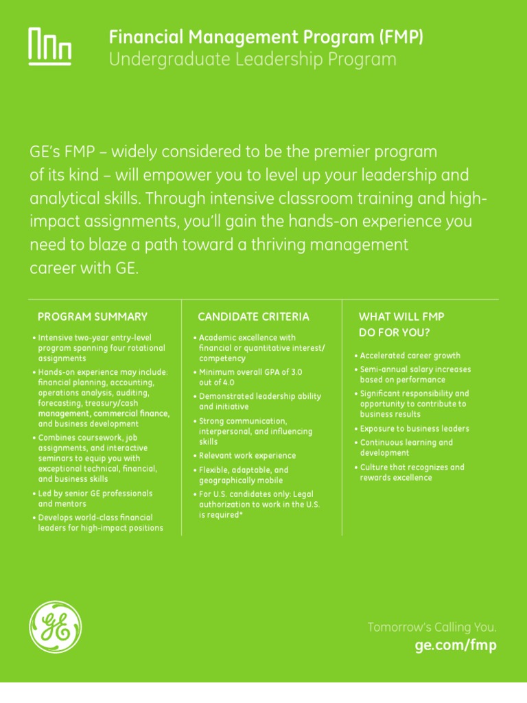 GE Financial Management Program Overview | PDF | Internship | Job Hunting