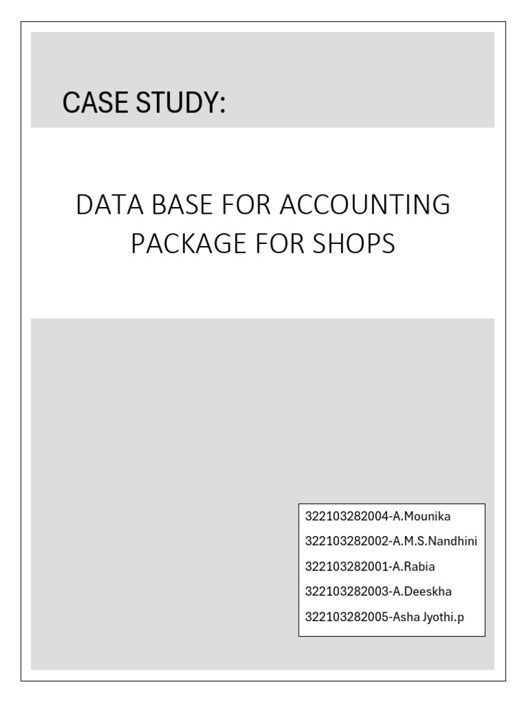Shop Accounting Database Overview | PDF | Microsoft Access | Table ...