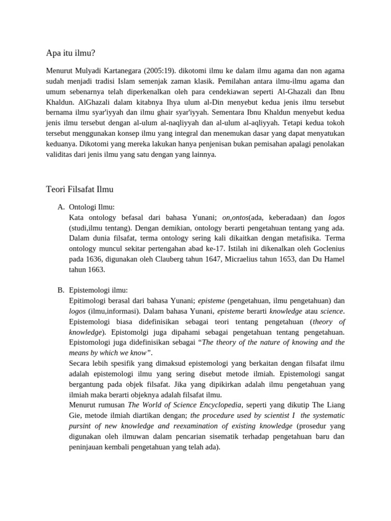 Pemahaman Ilmu dalam Perspektif Islam | PDF