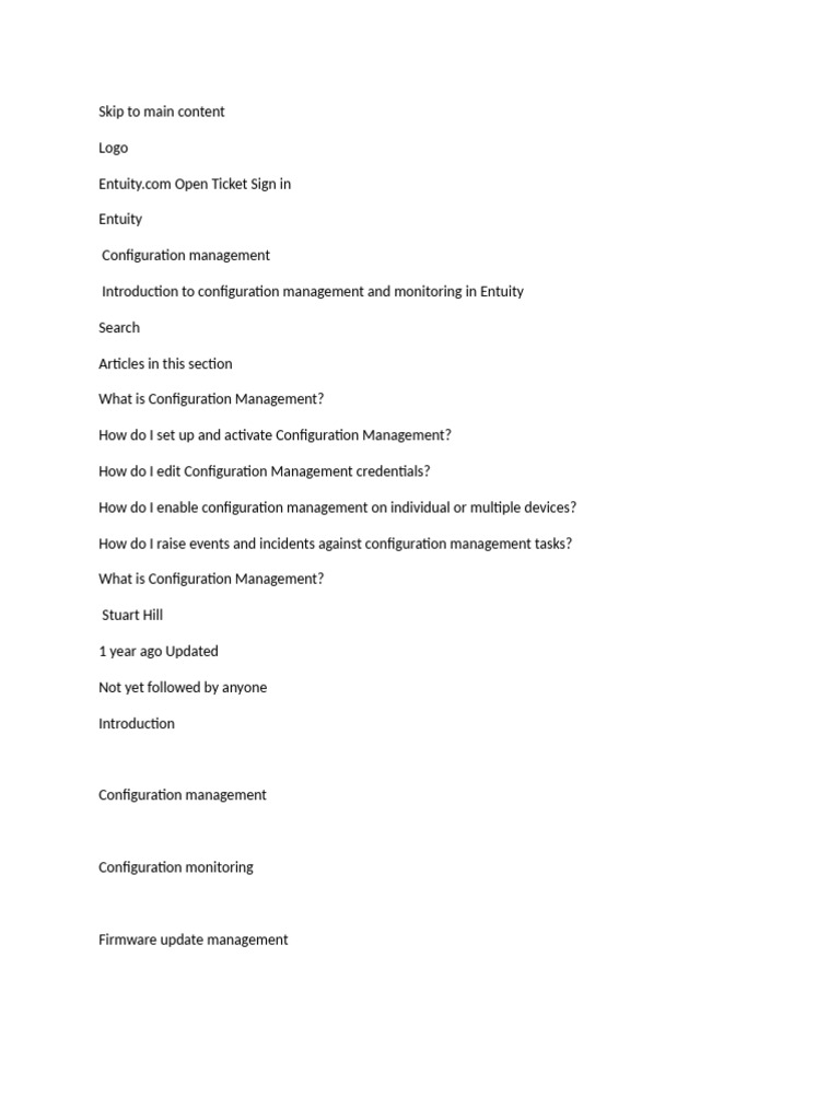 Entuity Configuration Management Overview | PDF | File Transfer ...