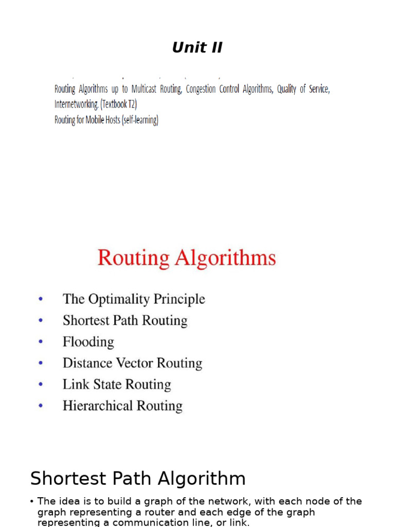 Shortest Path and Routing Algorithms | PDF | Routing | Computer Network