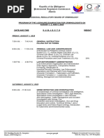 Program of Exam August 2025 CLE