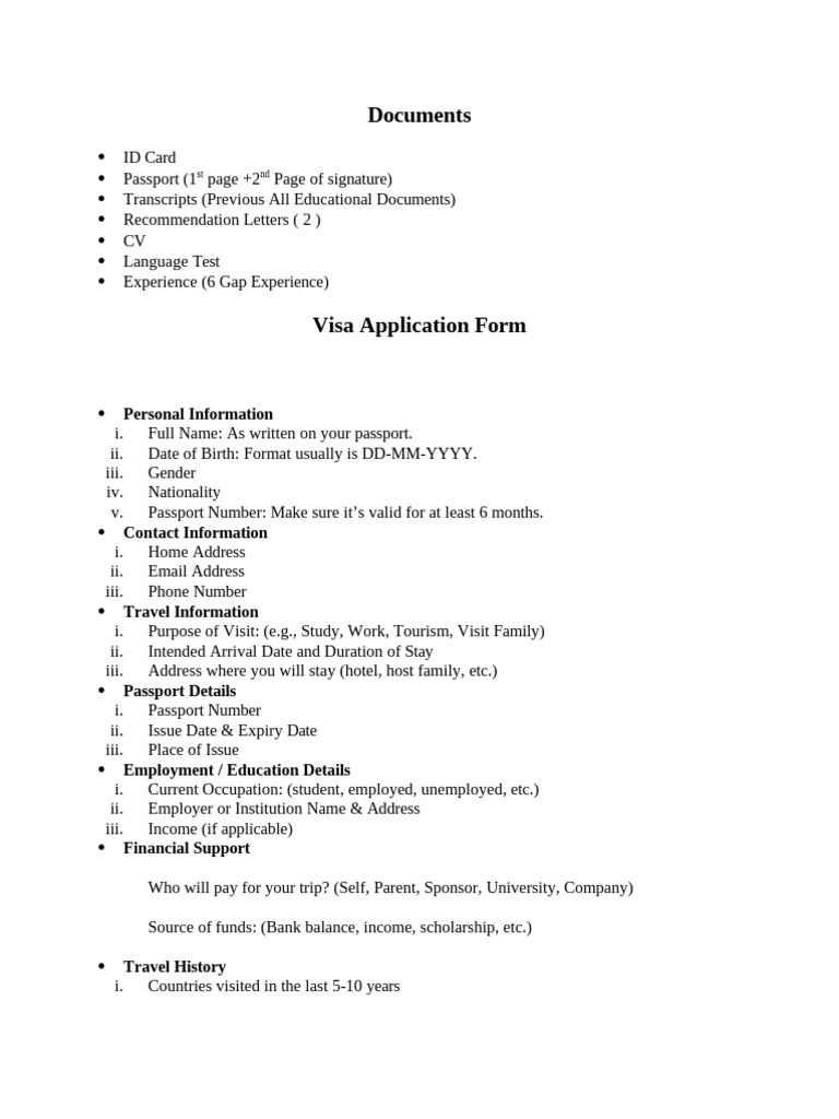 Essential Documents for Visa Applications | PDF | Travel Visa | Passport