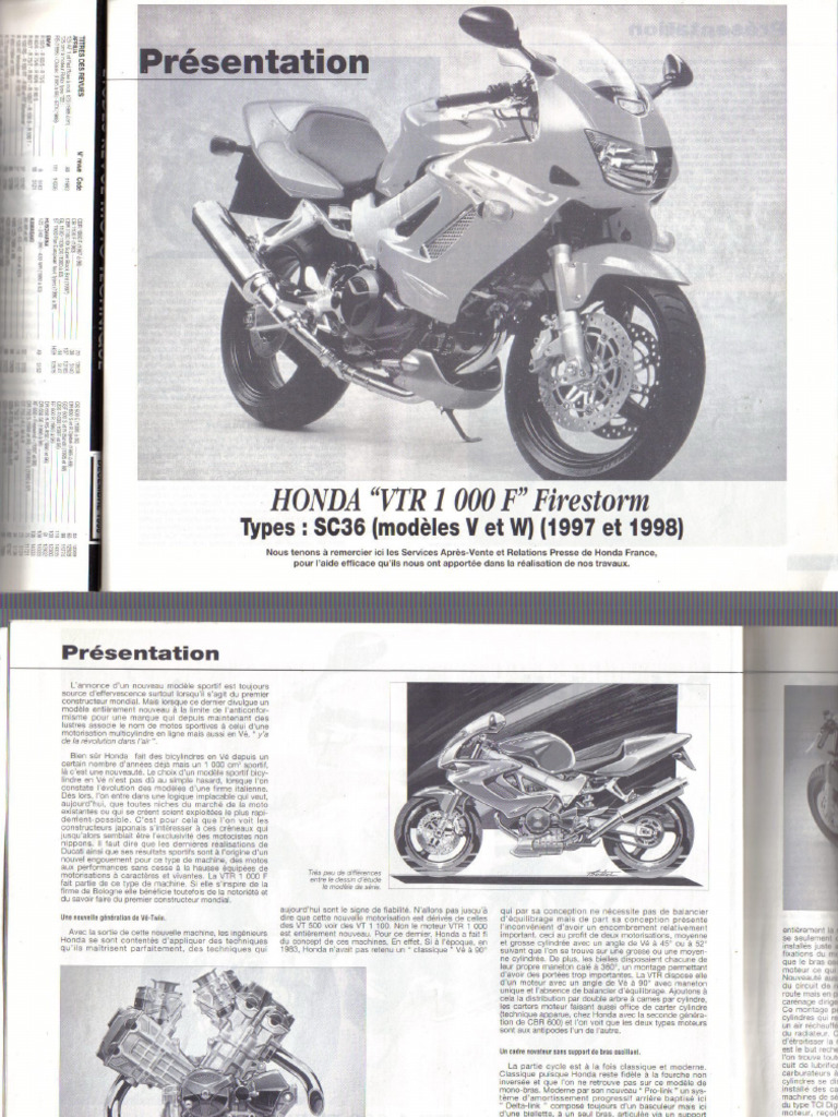 Honda Vtr1000 Firestorm | PDF