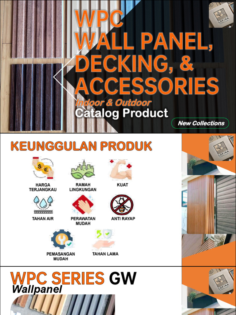 WPC Wall Panel and Decking Catalog | PDF | Industrial Processes | Recycling
