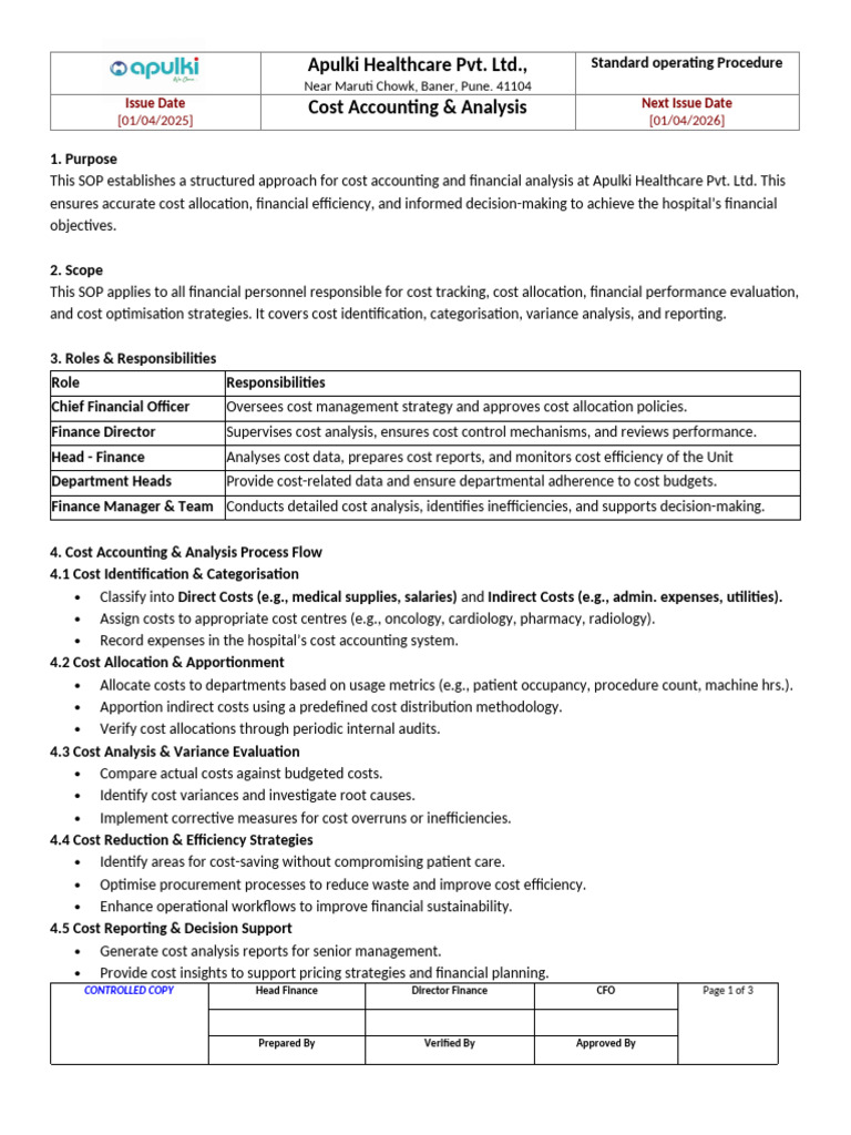 Cost Accounting & Analysis | PDF | Cost Accounting | Chief Financial ...