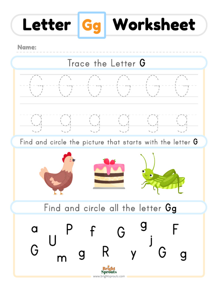 8 All in One Letter G Worksheet | PDF