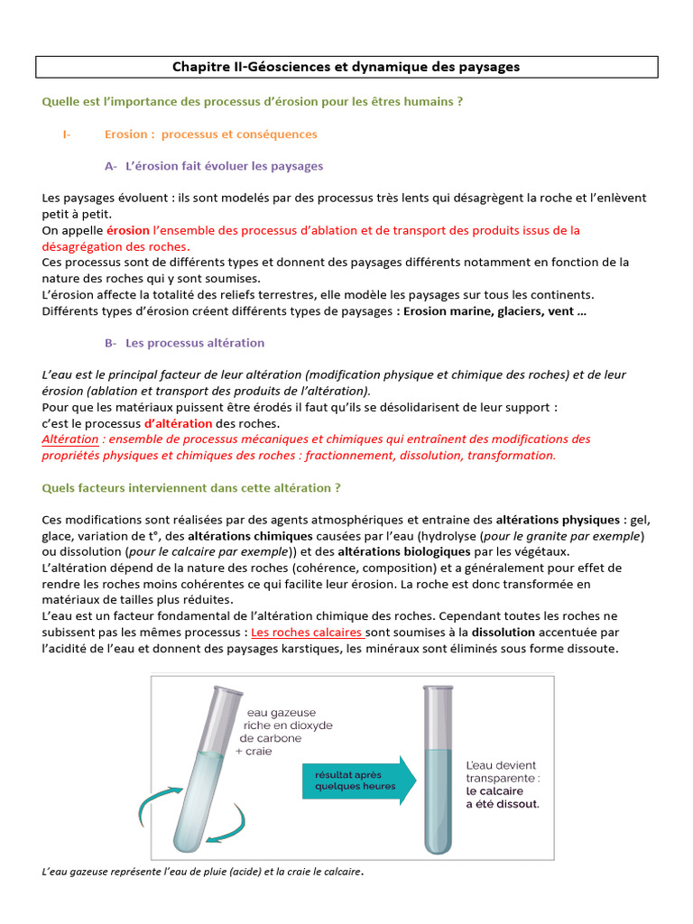 Érosion et altération des paysages | PDF | Érosion | Sciences de la terre