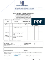 International Limited: Certificate of Visual Examination