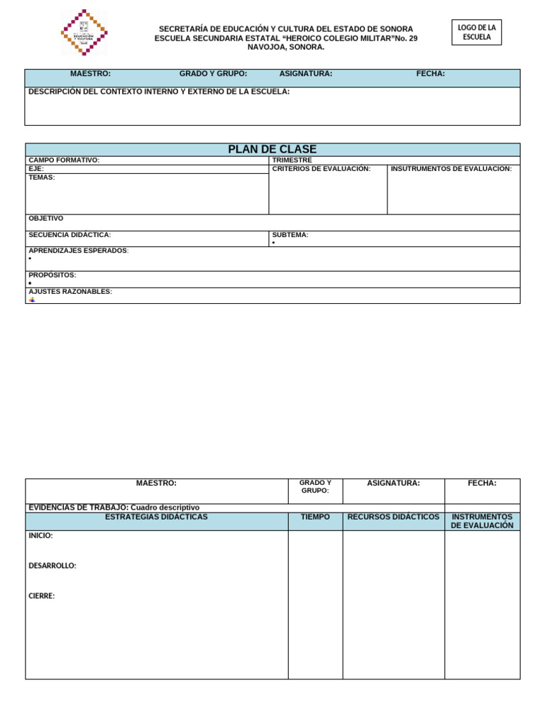 Plan de Clase para Escuela Secundaria | PDF
