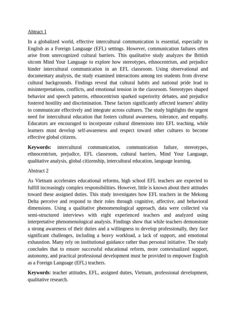 Intercultural Challenges in EFL Classrooms | PDF | Cross Cultural ...