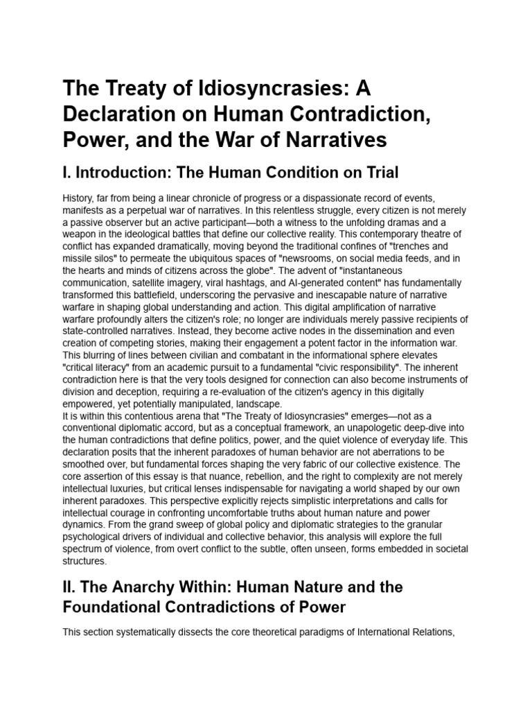 Idiosyncrasies, Power, Global Narratives | PDF | Rationality | Power ...