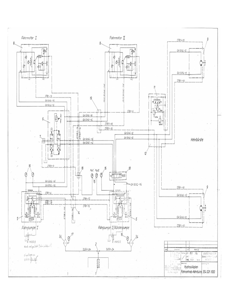 Schema Idraulico (Trazione-Spazzola) | PDF