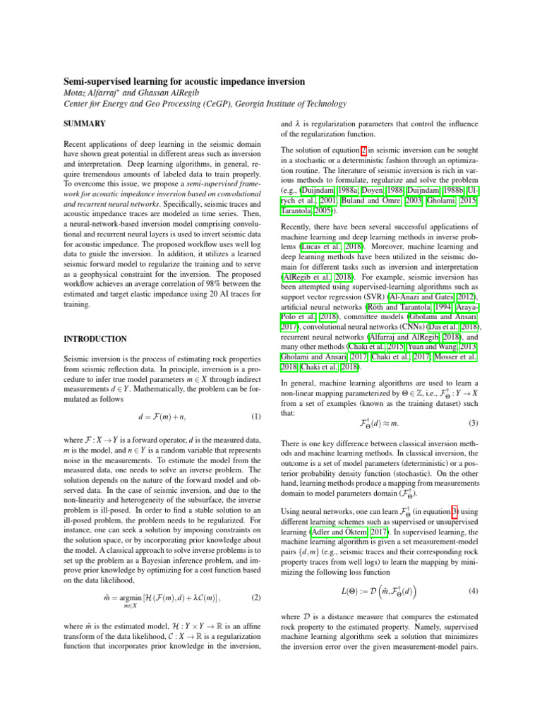 Semi-Supervised Acoustic Impedance Inversion | PDF | Inverse Problem ...