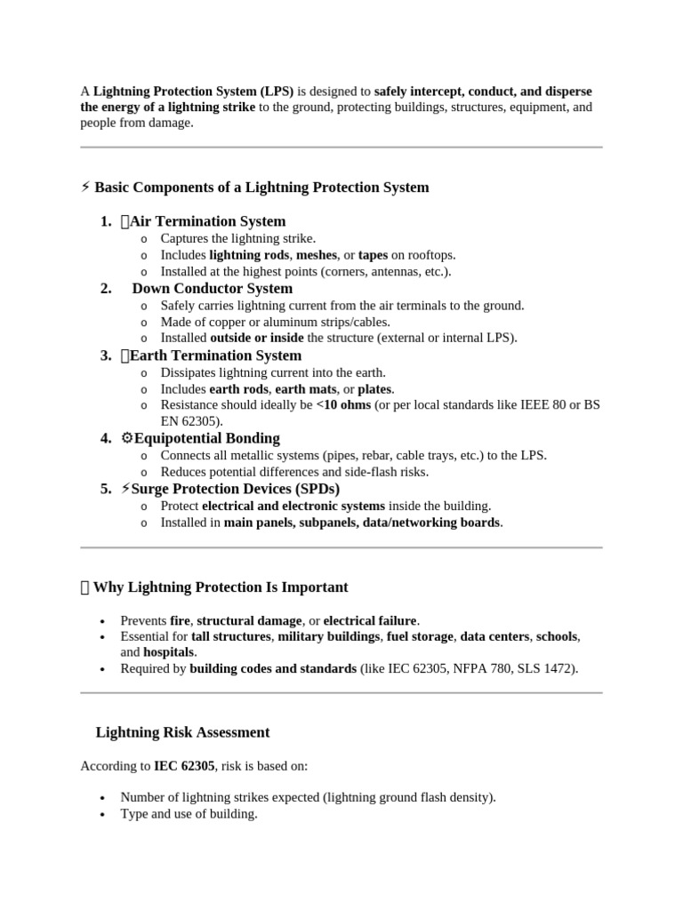 Lightning Protection System Overview | PDF