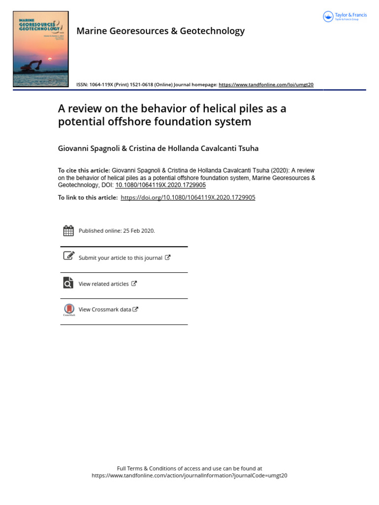 Helical Piles as Offshore Foundations | PDF | Deep Foundation | Helix