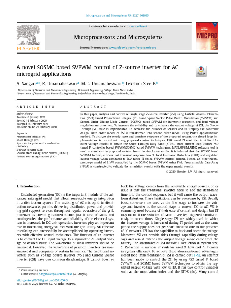 SOSMC SVPWM Control for Z-Source Inverter | PDF | Power Inverter ...