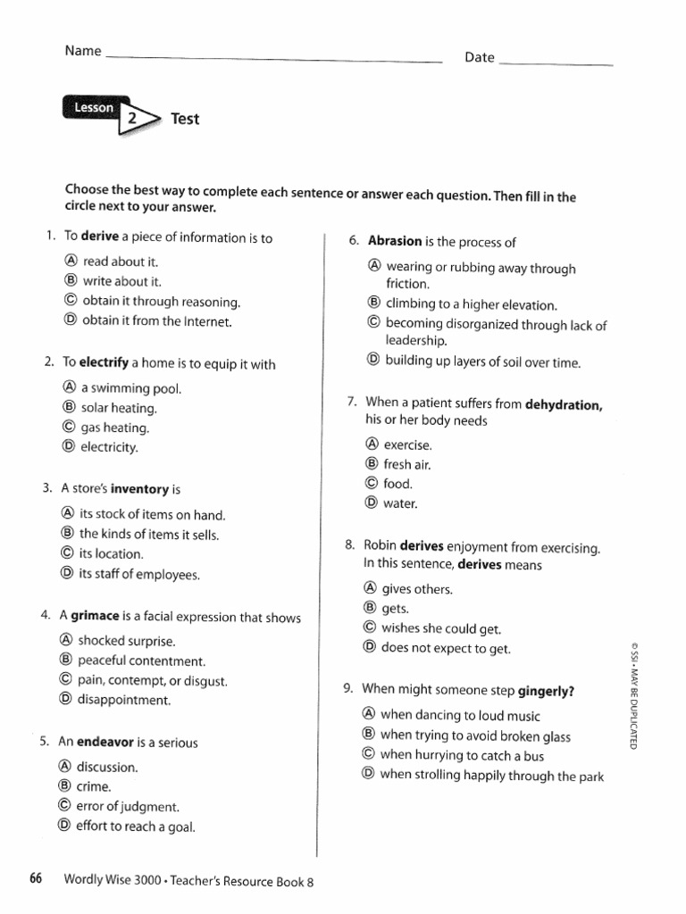 Wordly Wise Test 2 | PDF