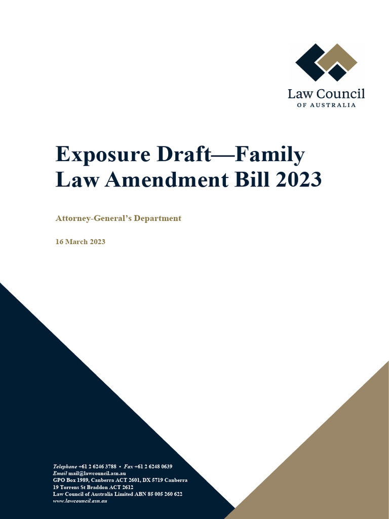 Family Law Amendment Bill 2023 Overview | PDF | Legal Aid | Child Neglect
