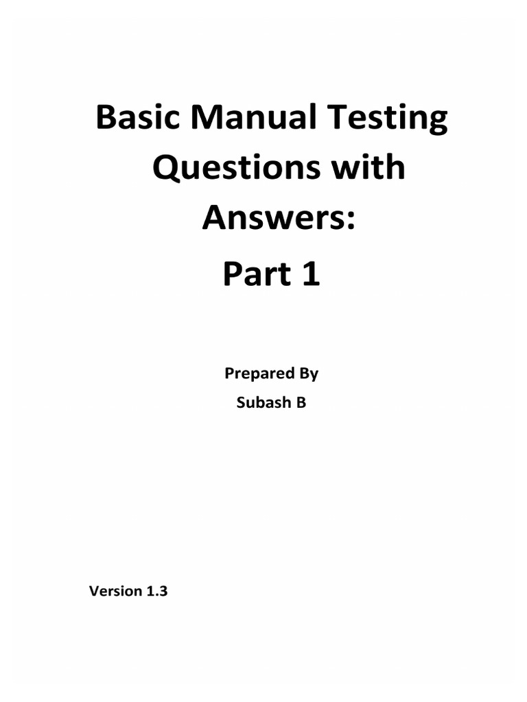 Manual Testing Interview QST & Ans | PDF