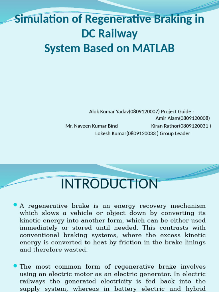 Simulation of Regenerative Braking in DC Railway | PDF | Brake | Rectifier
