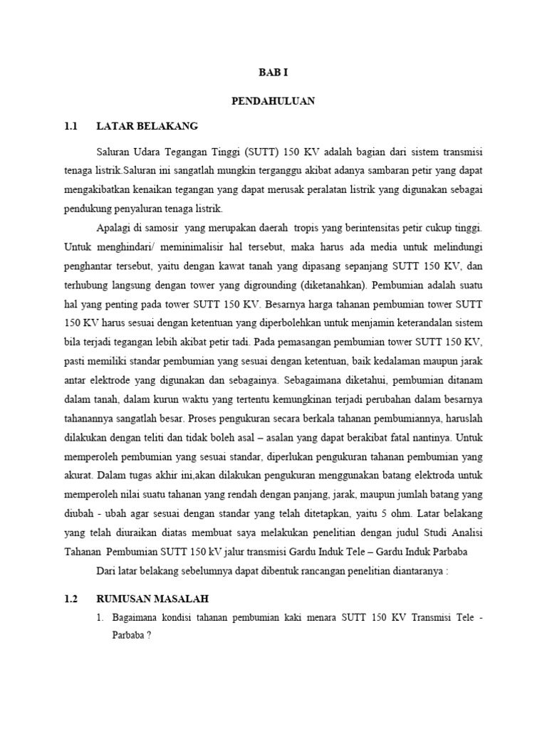 Analisis Pembumian SUTT 150 kV | PDF