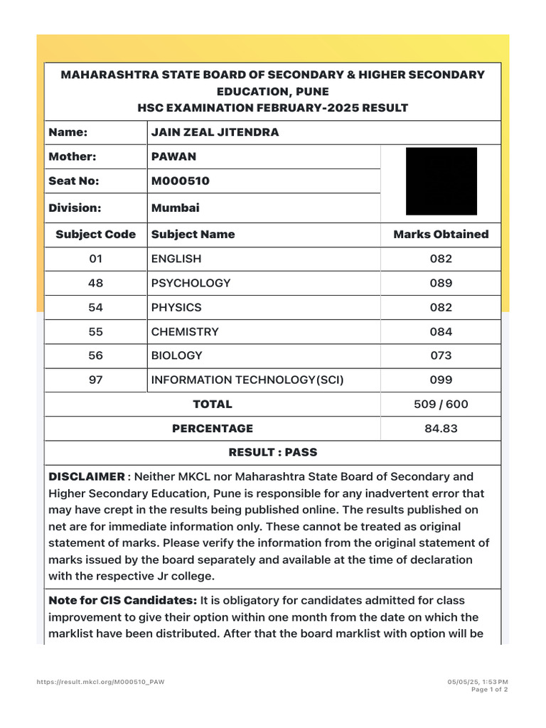 HSC 2025 Result Summary for Students | PDF | Educational Stages ...