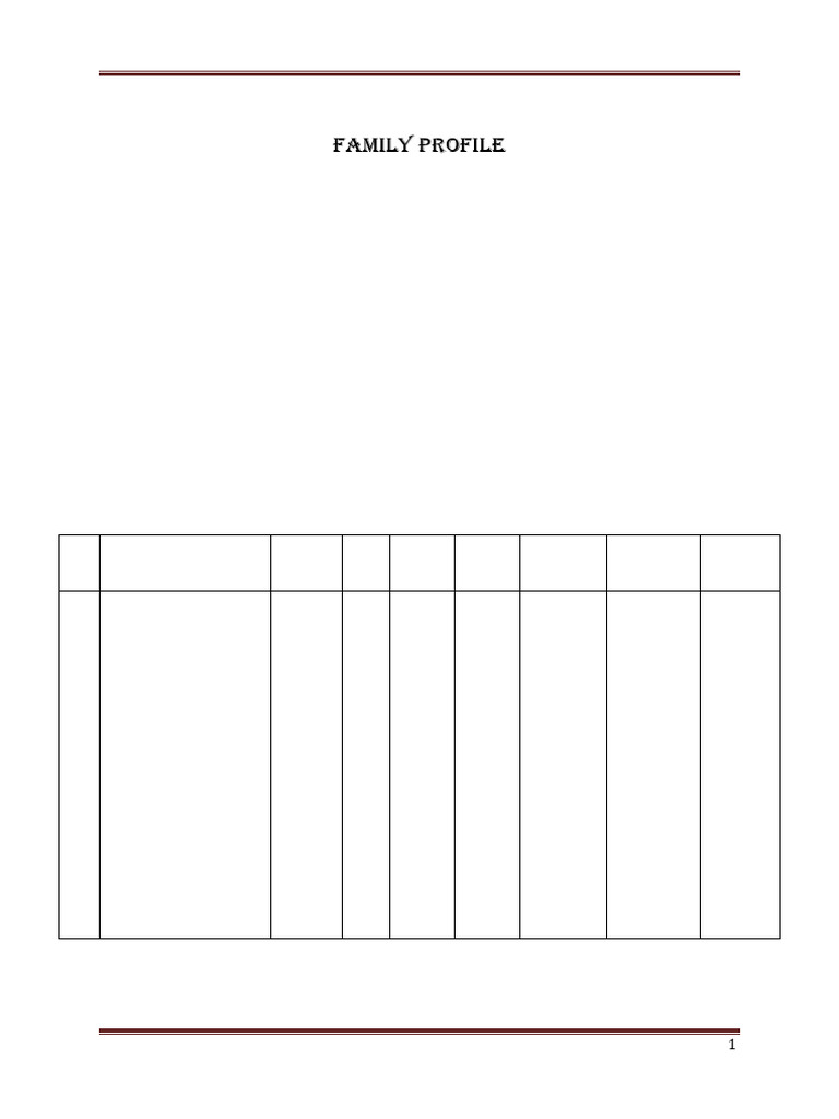 Family Profile in Community Health Nursing | PDF