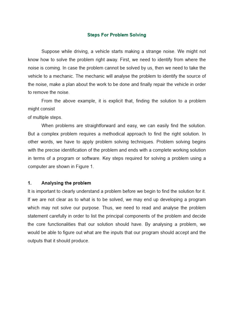 Steps To Problem Solving | PDF | Computer Program | Programming