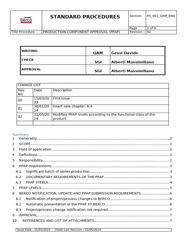 PPAP Production Component Approval Guide | PDF | Specification ...
