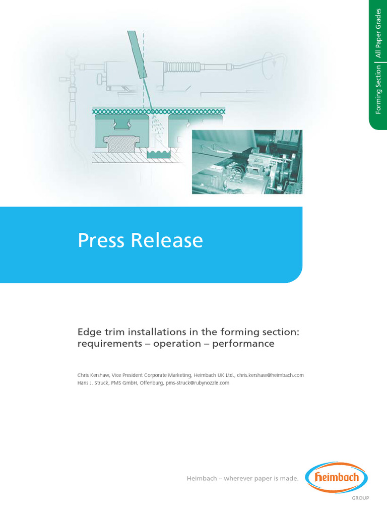 Edge Trim Installations in Papermaking | PDF | Nozzle | Water