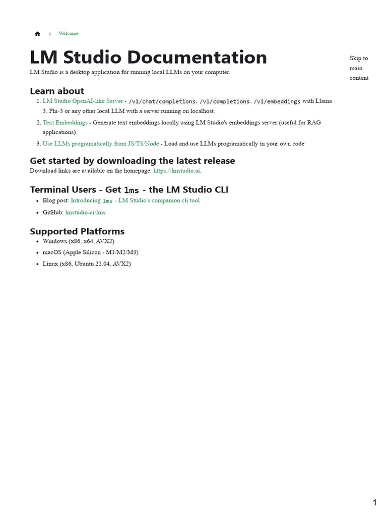 LM Studio Documentation Overview | PDF | Computing | Software Engineering
