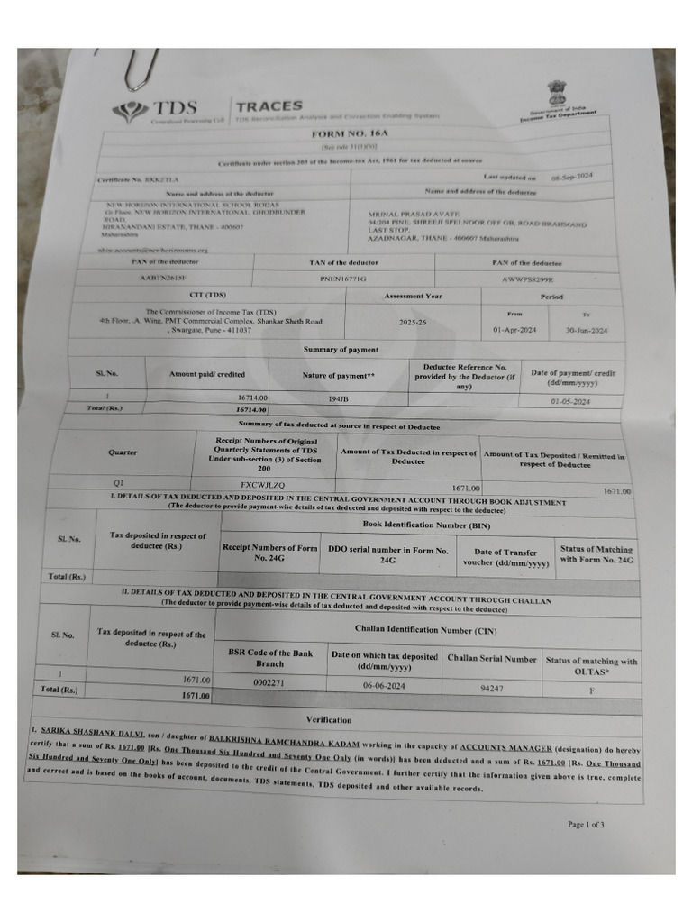 Form 16 | PDF
