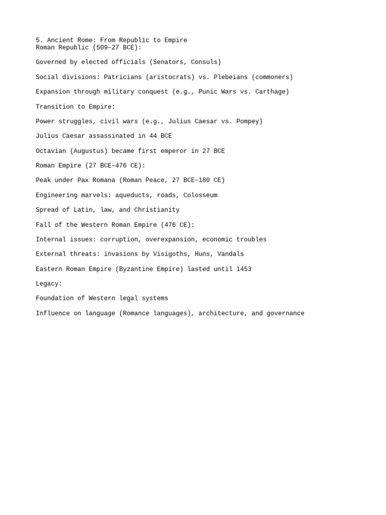 Ancient Rome From Republic To em | PDF