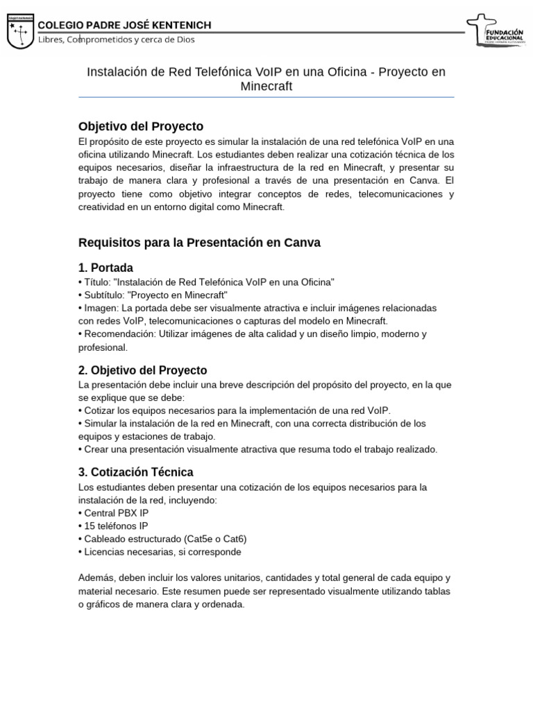 Red VoIP en Oficina: Proyecto Minecraft | PDF | Voz sobre IP | Diseño