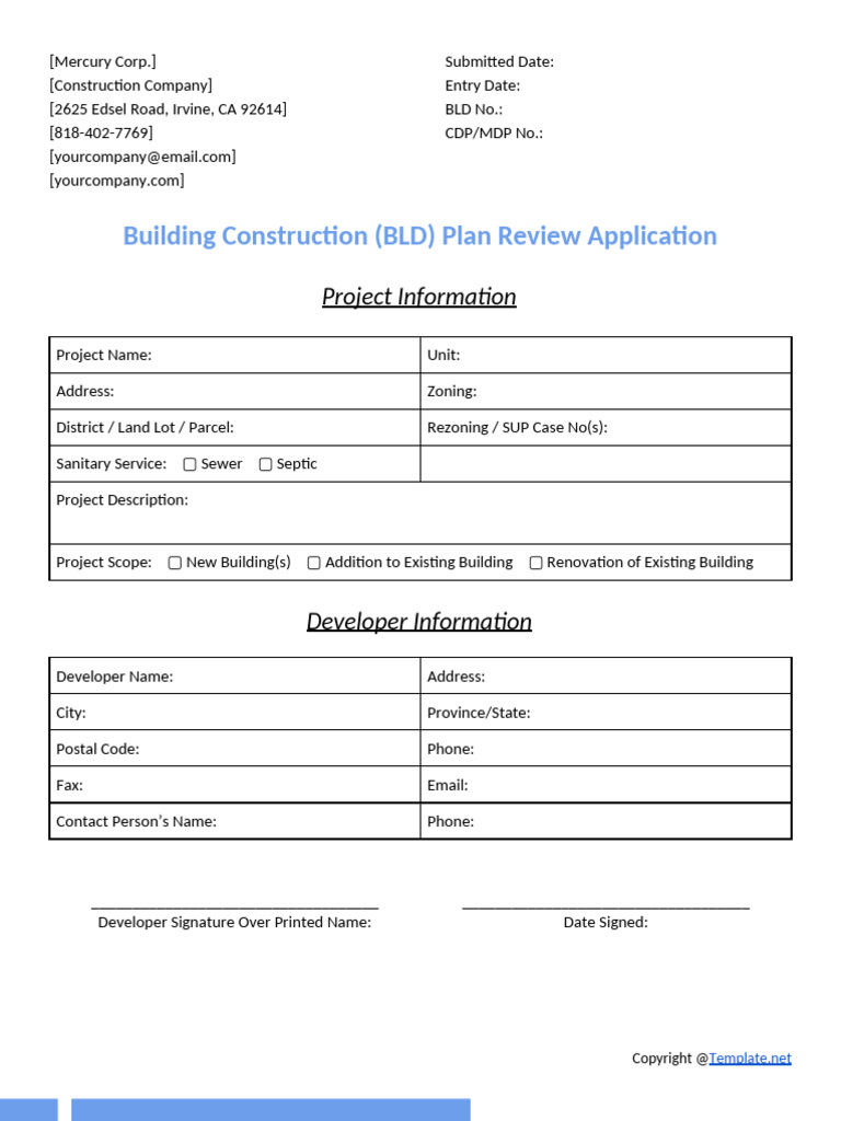 Building Construction Application Form | PDF | Land Use