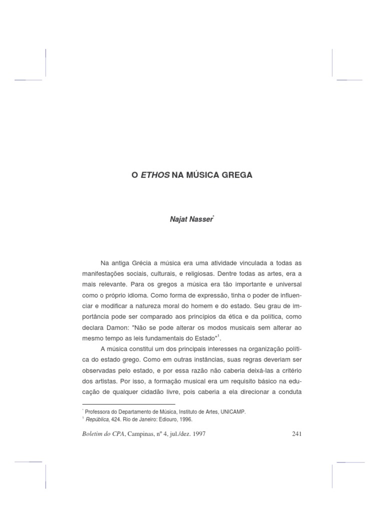 Ethos Musical na Grécia Antiga | PDF | Harmonia | Estado