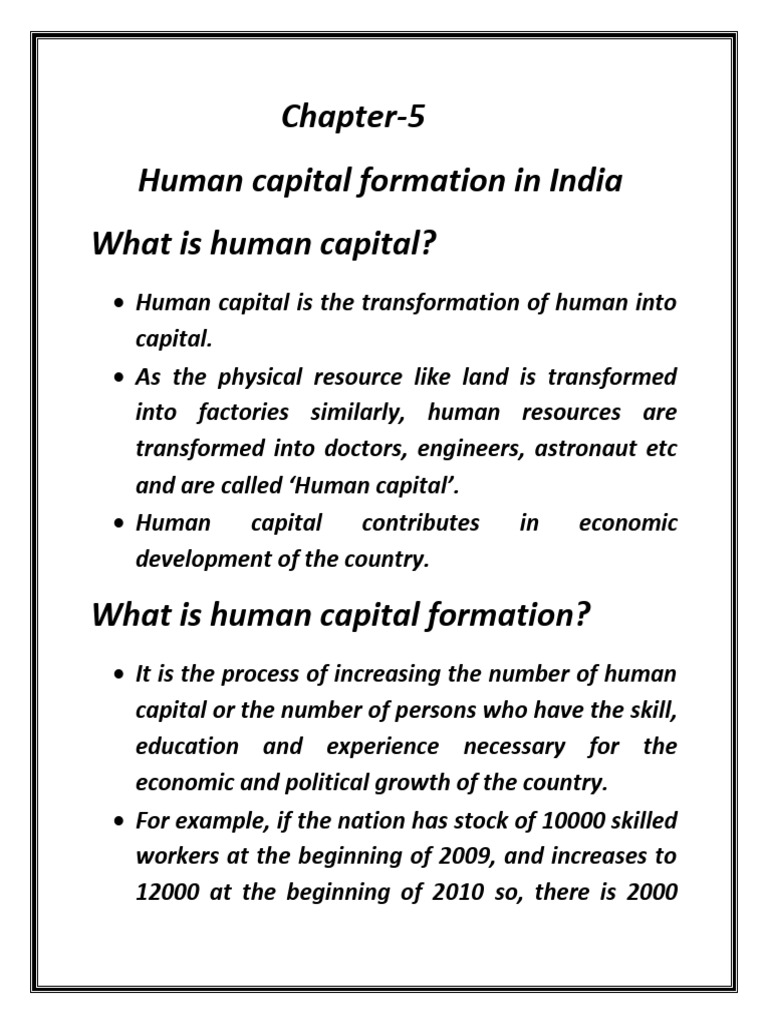 12 Human Capital Formationpart1 Pdf Cost Of Living Human Capital